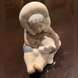 Lladro Porcelain Figurine with Child and Bear